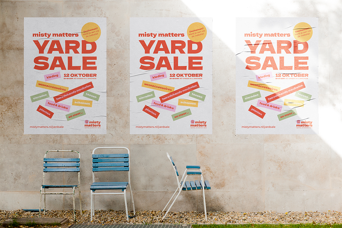 Misty-Matters-3-Yard-Sale-Posters-on-wall